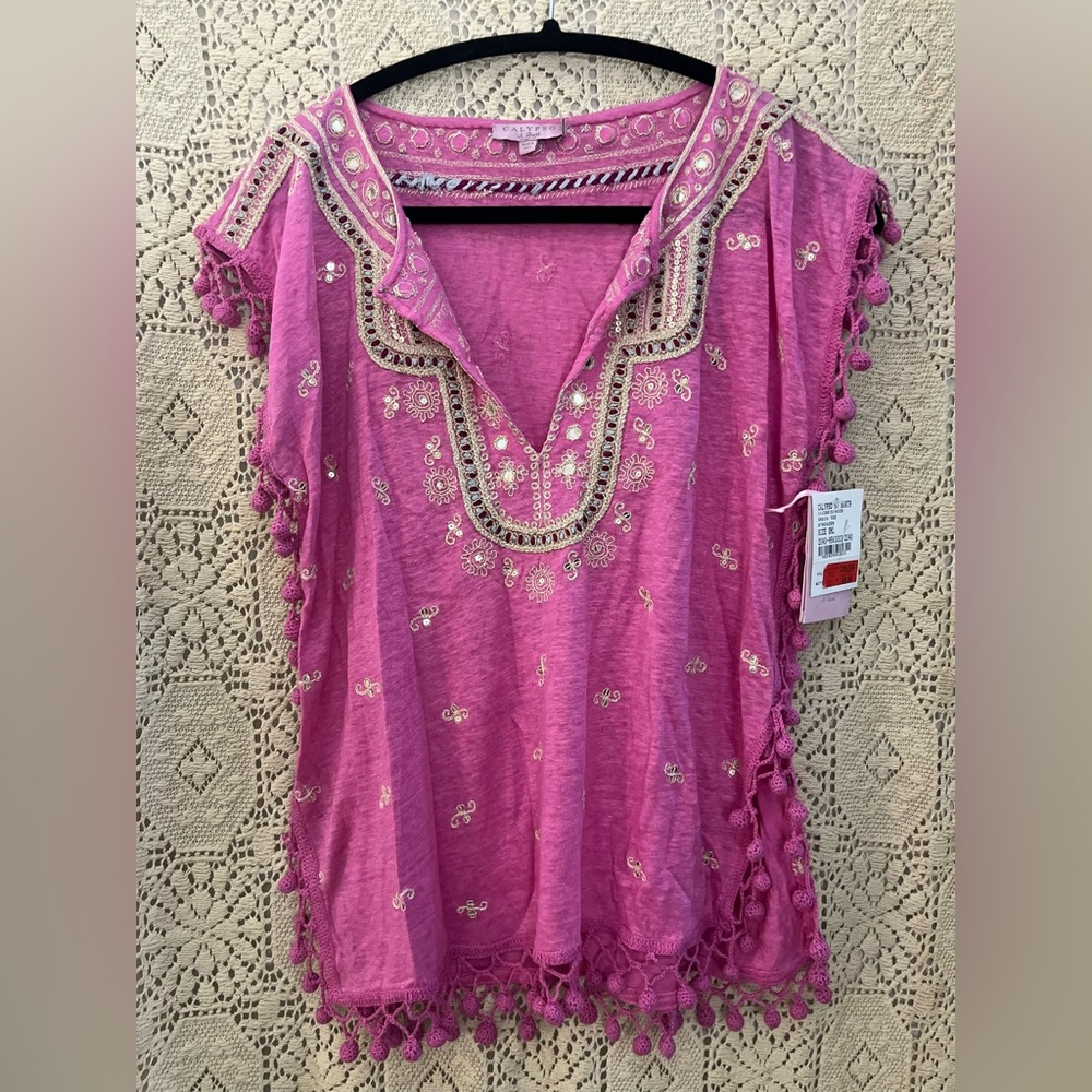 NWT boho top Calypso India sari